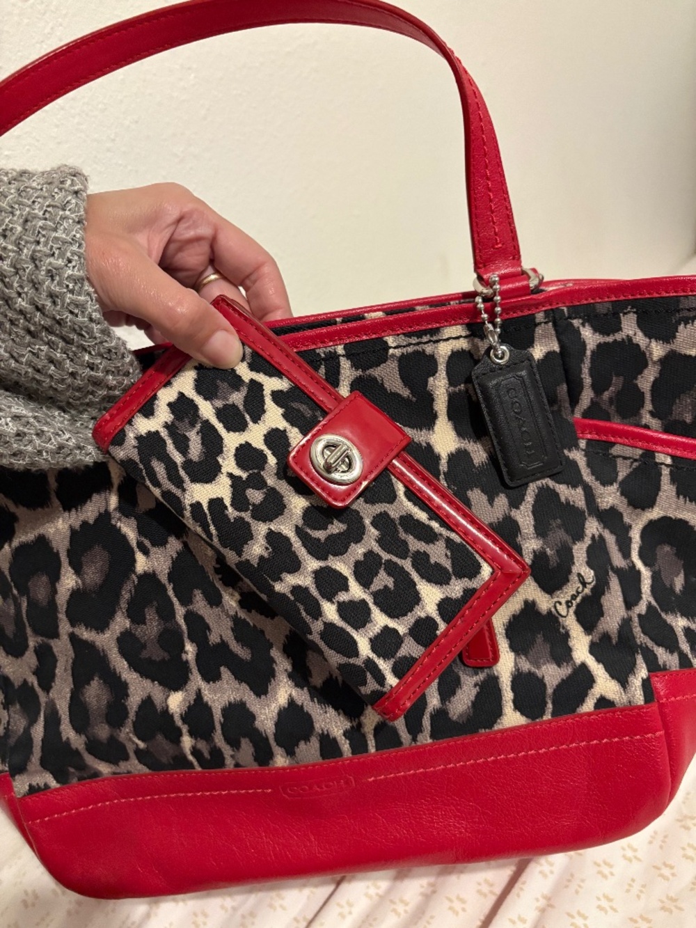 Coach ocelot tote